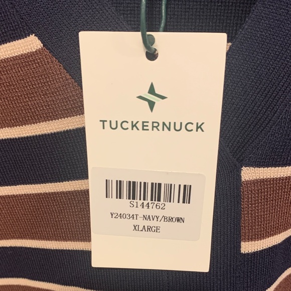 Tuckernuck Navy and Brown Striped Dress - Picture 3 of 4